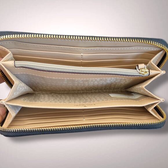 KATE SPADE Rialto Place Neda Black Croc Embossed Leather Zip Wallet/Clutch EUC - Picture 11 of 13